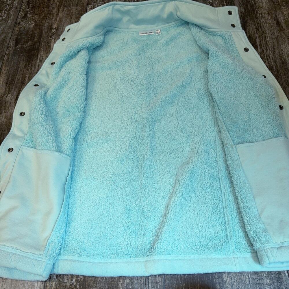 Croft‎ & Barrow Vest Womens XL Iced Turquoise Blue Fleece Faux Fur Lined Pockets - Picture 6 of 10